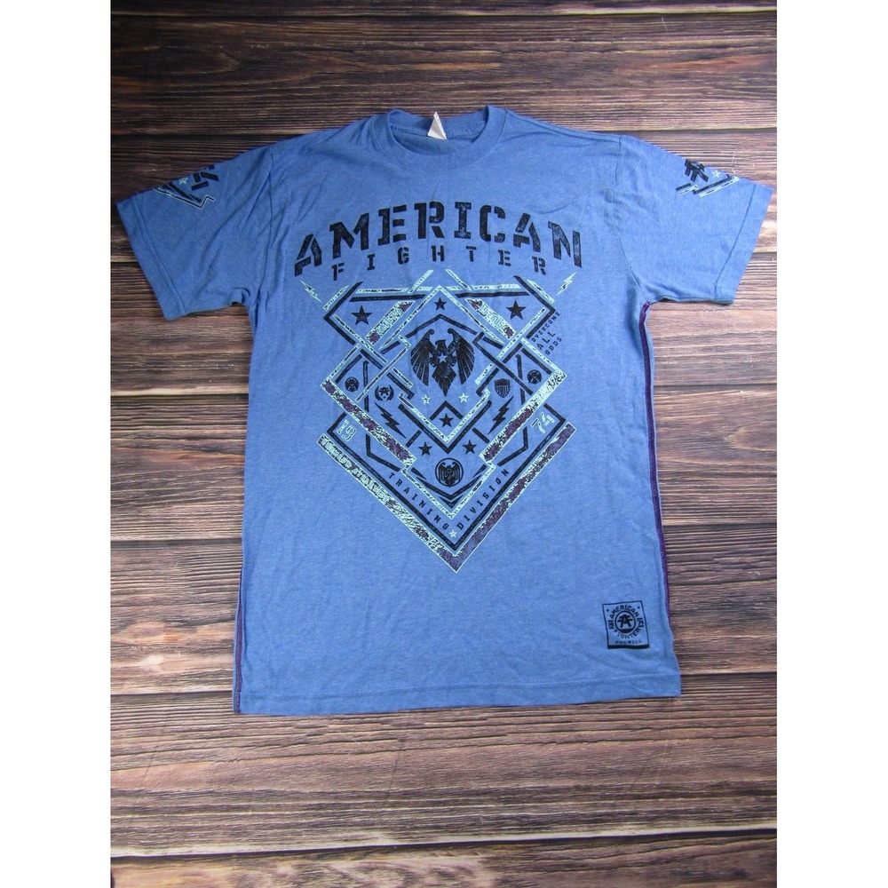 American Fighter Mens Medium Blue Training T Shirt UFC MMA Gym Workout